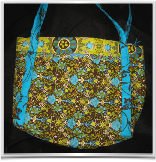 Double Sided Quilted 
Tote bag in Yellow/Blue